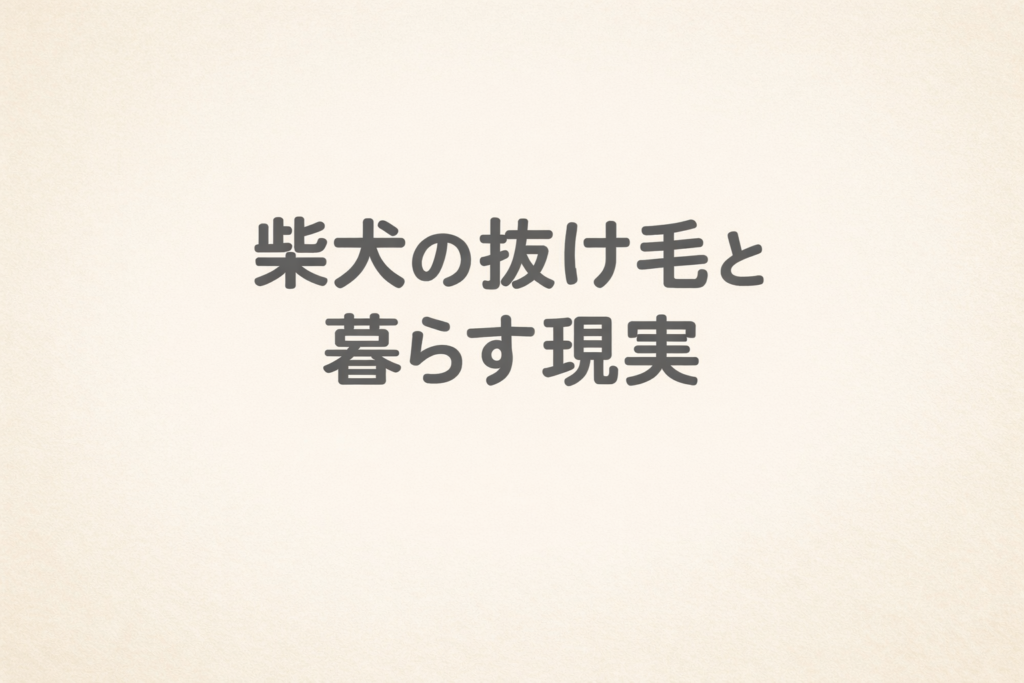 柴犬の抜け毛は多いし大変ですけど