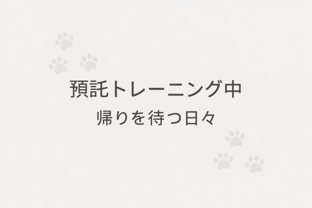 預託トレーニングは心配と期待と覚悟
