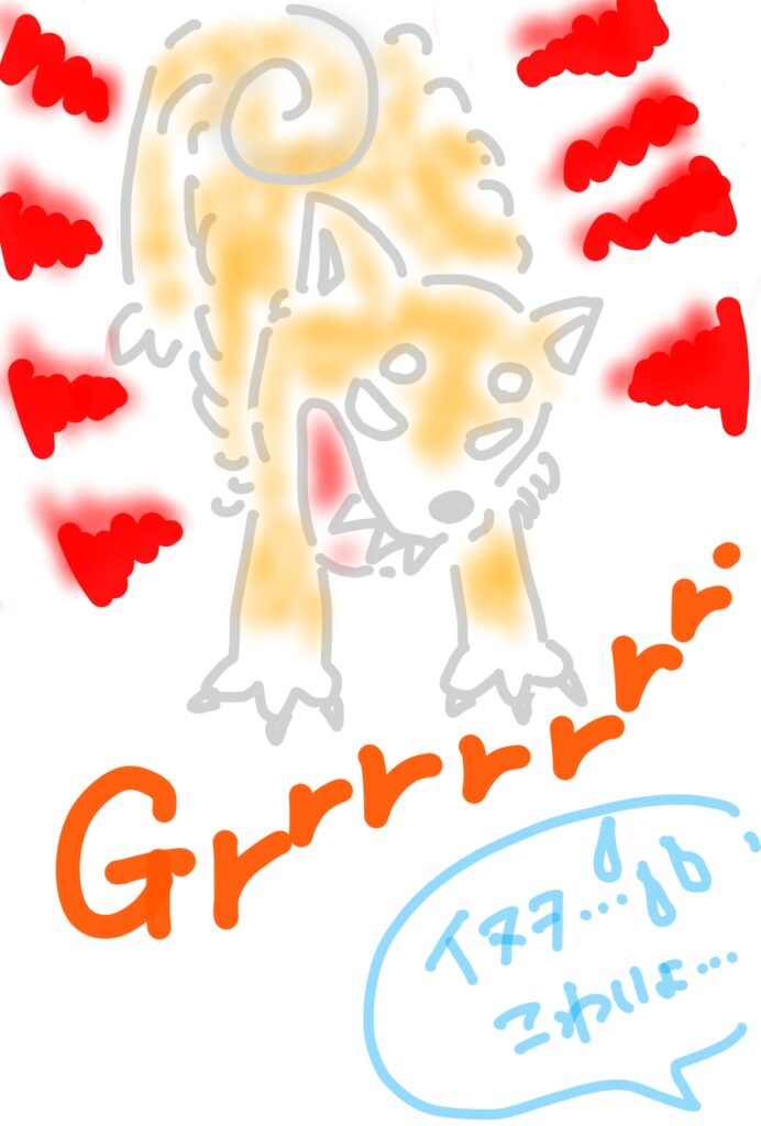 イヌヲママ作のキレるイヌヲ